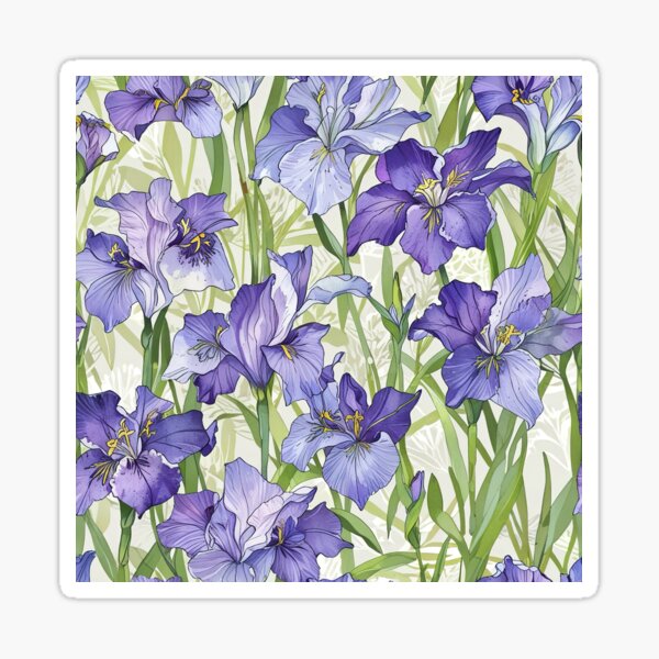 Item preview, Purple Irises with Green Leaves designed and sold by CoolPixels.