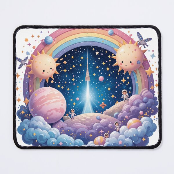 Item preview, Playful Cosmic Adventure: Vibrant Astronaut and Galaxy Art designed and sold by latelierdechris.