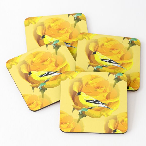 Item preview, A Yellow Finch on a Yellow Rose designed and sold by kristalcurt.