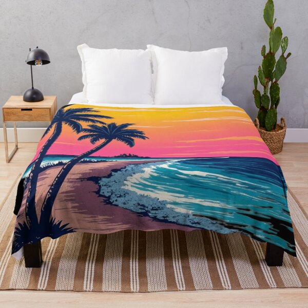 Item preview, Tropical Sunset Bliss: Vibrant Beach Paradise Art designed and sold by latelierdechris.