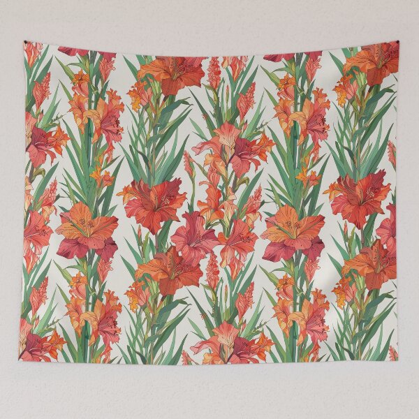 Aperçu de l'œuvre Fleurs orange vif et rouges créée et vendue par CoolPixels.