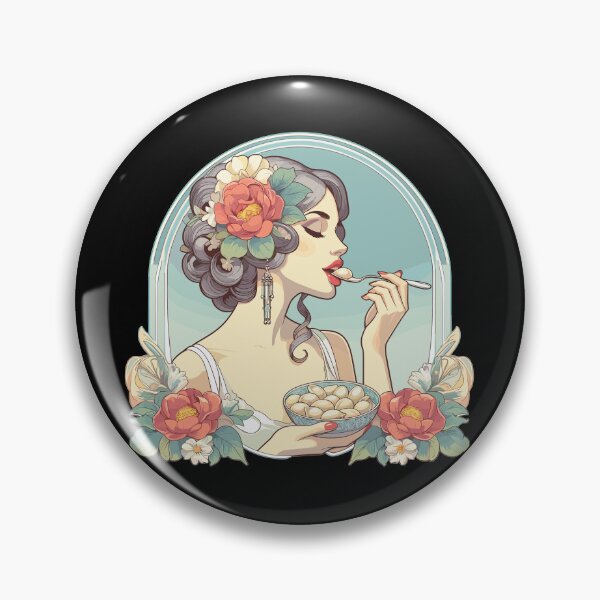 Item preview, Pelmeni beautiful woman Art Nouveau grace gift designed and sold by Pineapple-Tree.