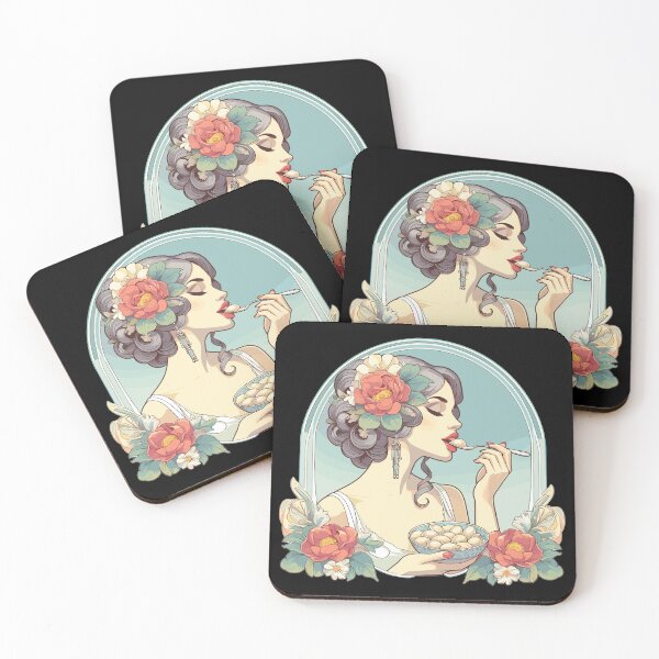 Item preview, Pelmeni beautiful woman Art Nouveau grace gift designed and sold by Pineapple-Tree.