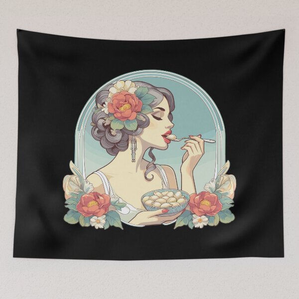 Item preview, Pelmeni beautiful woman Art Nouveau grace gift designed and sold by Pineapple-Tree.