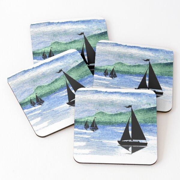 Item preview, Serene scene with watercolor boats designed and sold by Aithlin123.