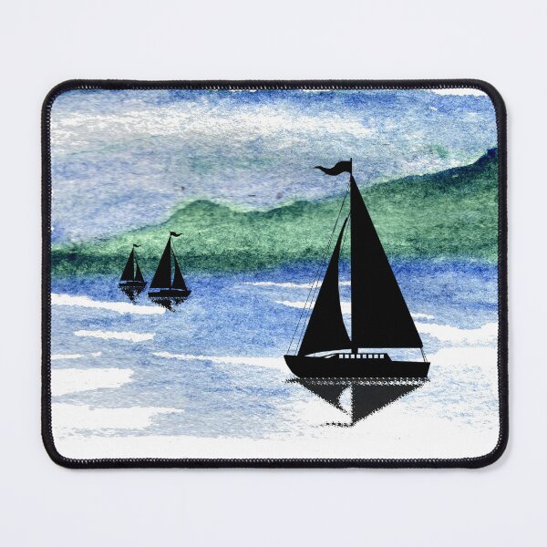 Item preview, Serene scene with watercolor boats designed and sold by Aithlin123.