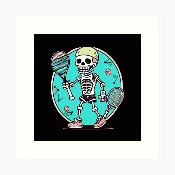 Artikel-Vorschau von Lustiger Tennis-Totenkopf-Sport, designt und verkauft von miaa-artistshop.