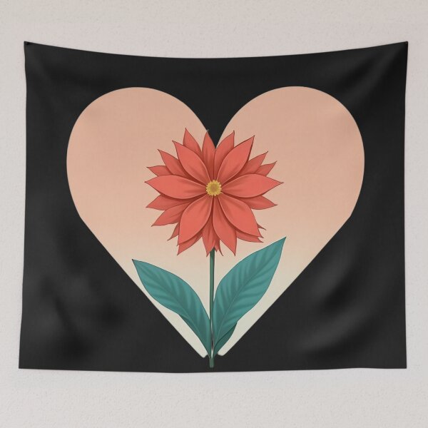 Item preview, Heartfelt Bloom: Red Flower Love Art designed and sold by latelierdechris.