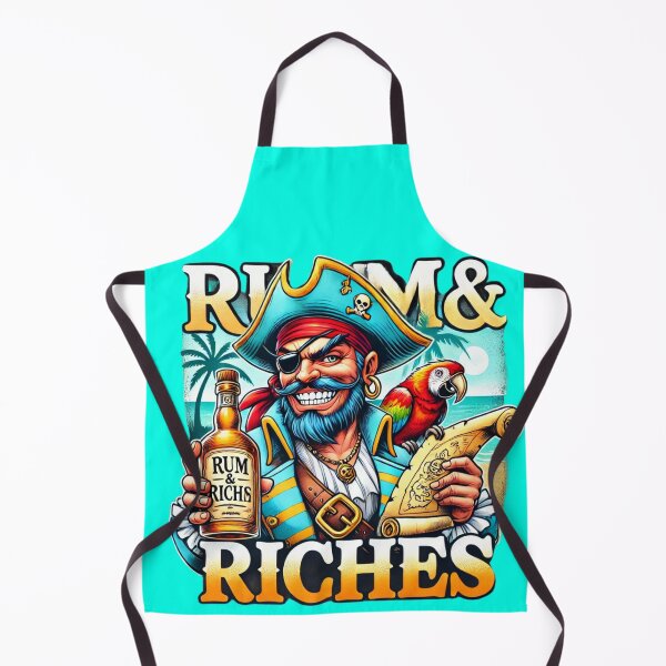 Item preview, A pirate with a parrot, treasure map, and rum bottle, featuring "Rum & Riches." Perfect for adventurers and pirate fans! designed and sold by BestDetailer.