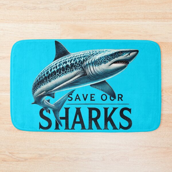 Item preview, A shark swimming in the ocean with "Save Our Sharks" message, raising awareness for marine conservation and shark protection. designed and sold by BestDetailer.