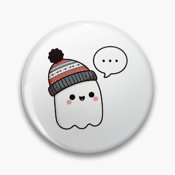 Item preview, Cheerful Ghost Wearing a Pom Hat Cute designed and sold by ArtByPaulem.