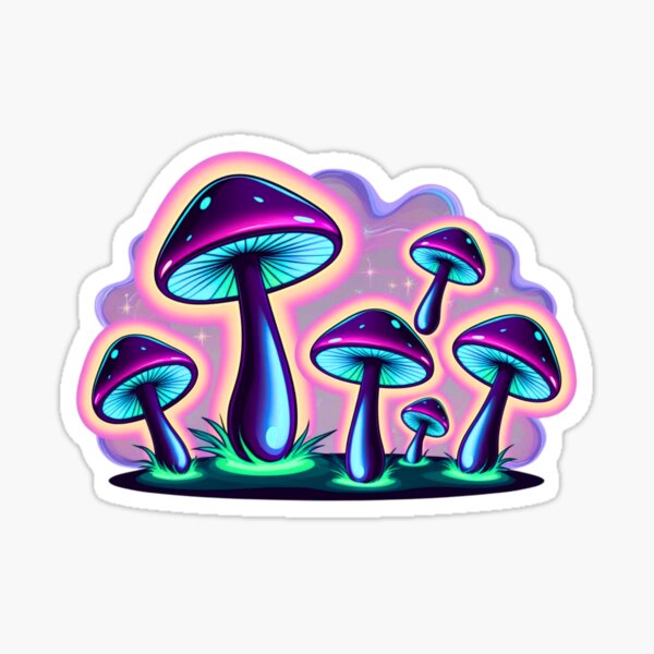 Item preview, Psychedelic Neon Mushrooms – Trippy Art designed and sold by SVALANART.