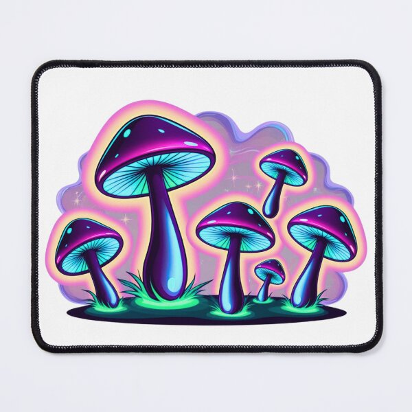 Item preview, Psychedelic Neon Mushrooms – Trippy Art designed and sold by SVALANART.