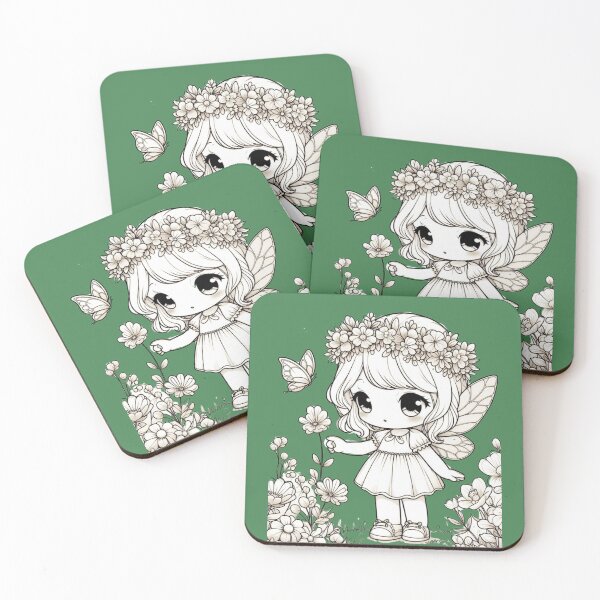 Item preview, "Cute Fairy Girl in Flower Garden | Floral Fairycore Illustration" designed and sold by Nadia-joy.