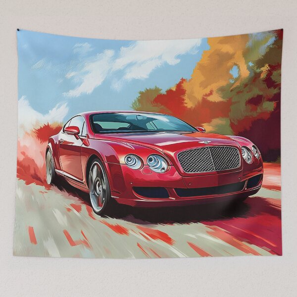 Item preview, Pop Art Red Bentley Continental GT – Bold Luxury with a Retro Twist X designed and sold by AutoPopStudio.
