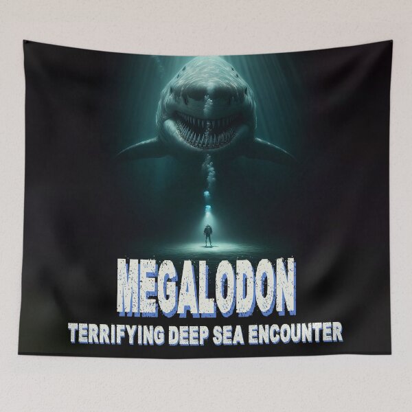 Item preview, Terrifying Deep Sea Encounter – Diver vs. Giant Shark designed and sold by VinBasis.
