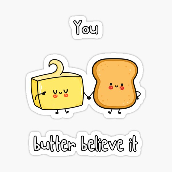 Aperçu de l'œuvre T-shirt mignon au beurre pour les amis, t-shirt toast kawaii, cadeau pour ami, jeu de mots amusant, cadeau pour chef créée et vendue par LaughingFits.