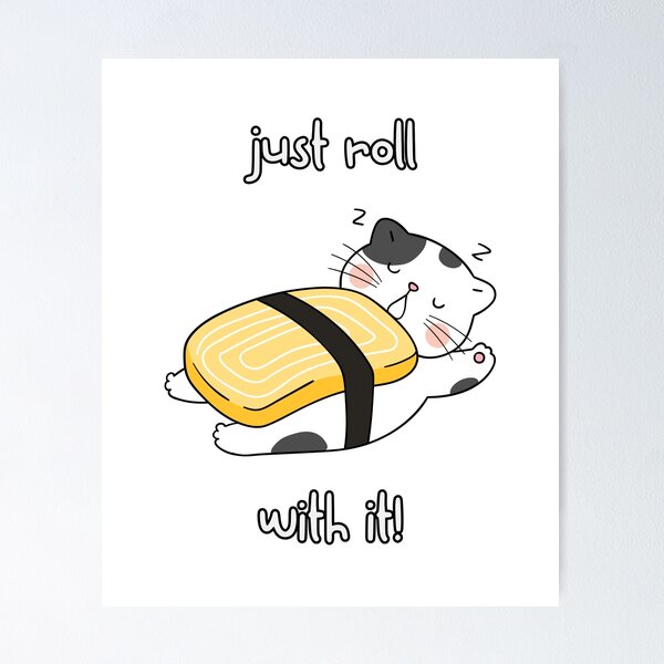 Item preview, Cute Cat T shirt For Friends Kawaii Sushi Roll Shirt Gift For Friend Funny Pun Meme Gift For Chef T-Shirt designed and sold by LaughingFits.