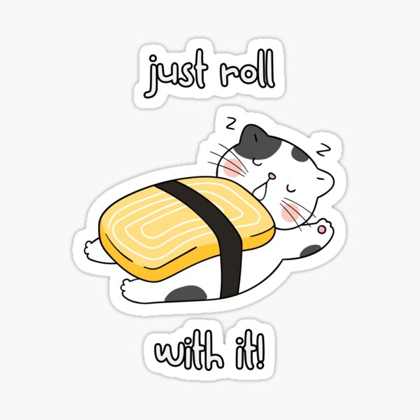 Aperçu de l'œuvre T-shirt chat mignon pour les amis, t-shirt sushi kawaii, cadeau pour ami, jeu de mots drôle, cadeau pour chef créée et vendue par LaughingFits.