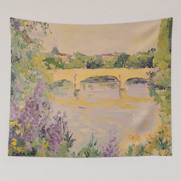 Item preview, Impressionist Monet inspired pastel landscape designed and sold by ArtHouseNiklas.