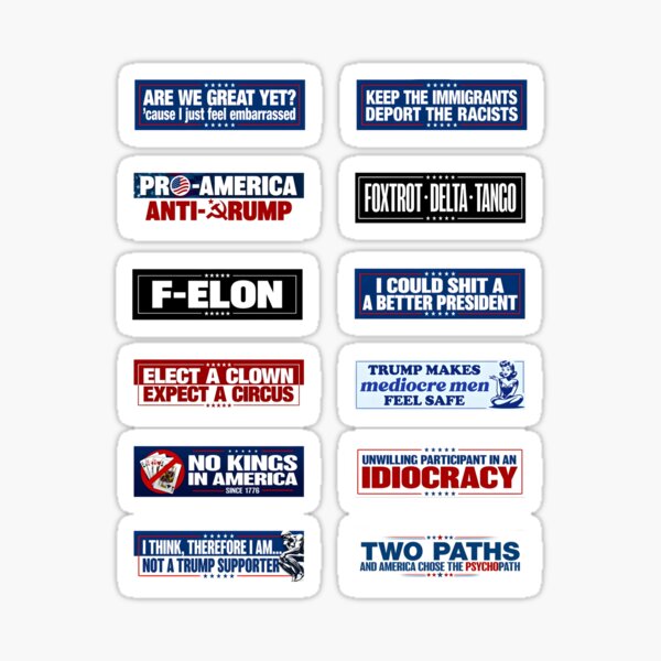 Artikel-Vorschau von Anti-Trump | Donald Trump | No Kings Sticker Pack, designt und verkauft von The Graceful Goods.