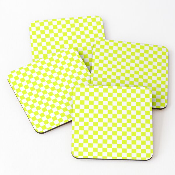 Item preview, Chartreuse Yellow And White Checkerboard Pattern designed and sold by rewstudio.