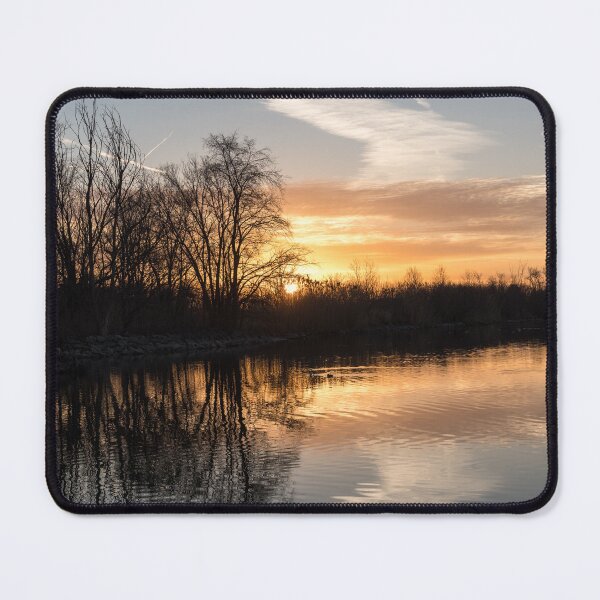 Item preview, Quiet Commotion - Sunrise Reflections at Mimico Creek Riverbank designed and sold by Georgia Mizuleva.
