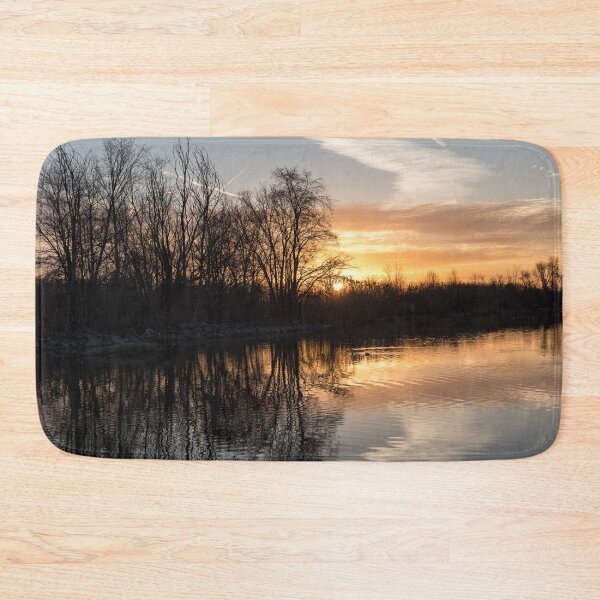 Item preview, Quiet Commotion - Sunrise Reflections at Mimico Creek Riverbank designed and sold by Georgia Mizuleva.
