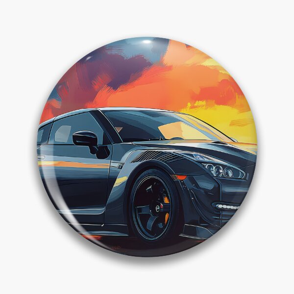 Item preview, Stealth Icon – Gunmetal Grey Nissan GT-R V-Spec R35 Pop Art designed and sold by AutoPopStudio.