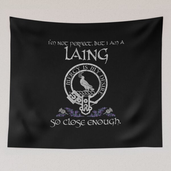 Item preview, Laing 2 clan Scottish surname crest badge motto tartan sporran kilt men women designed and sold by Clan1093.