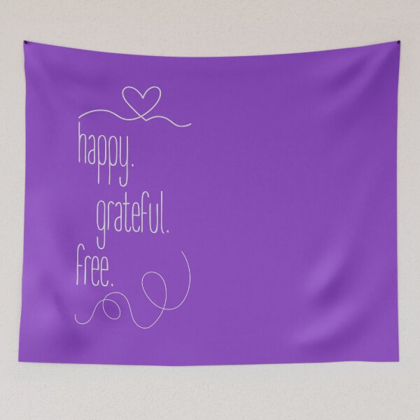 Item preview, Happy. Grateful. Free. Minimalist design with a powerful message. designed and sold by Valudity.