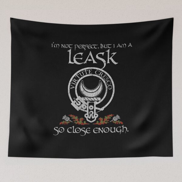 Item preview, Leask clan Scottish surname crest badge motto tartan sporran kilt men women designed and sold by Clan1093.