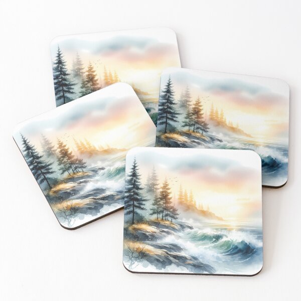 Item preview, Watercolor Sunset by the Sea designed and sold by KJ Frost.