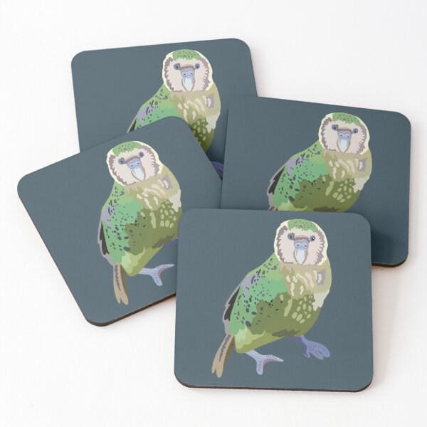 Item preview, K is for Kakapo, Kakapo – Rare Flightless Parrot from New Zealand Wildlife Art designed and sold by PrettylittlepastelUk.