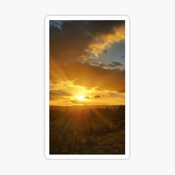 Item preview, Irish sunset over a field with wind turbines designed and sold by AmysShirts.
