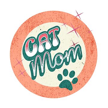 Artwork thumbnail, Cat Mom Retro Badge – Cute Pet Lover Design by TnMrkl