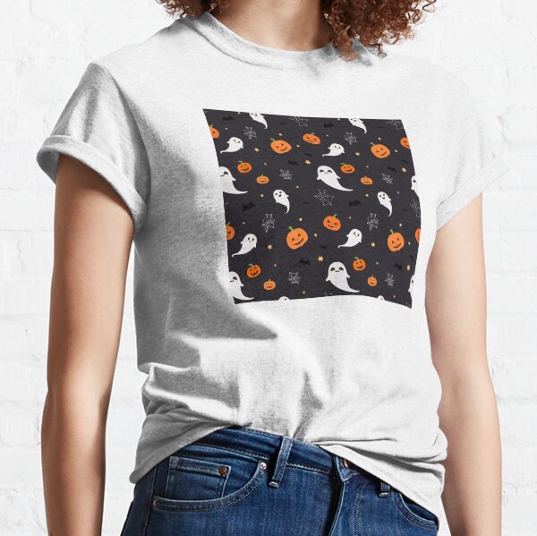 Aperçu de l'œuvre Motif Halloween sans couture avec toile d'araignée, citrouille, fantôme et chauve-souris. Motif coloré. créée et vendue par KotVandal.