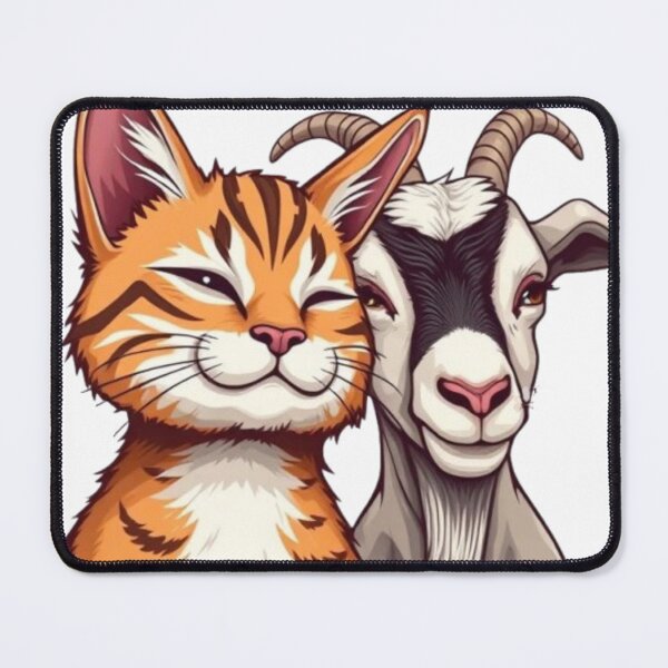 Item preview, Harmony in Contrast: Cat and Goat Duo designed and sold by SpazticGoat.