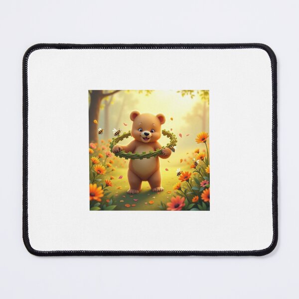 Item preview, Adorable Baby Bear Hula-Hooping in a Sunny Meadow designed and sold by Srahul.
