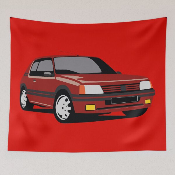 Item preview, drawing Youngtimer 205 GTI Rouge designed and sold by JPA-Graphisme.
