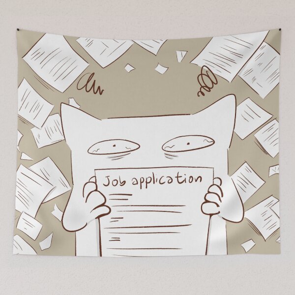 Item preview, A Nervous Cat Job-Hunting designed and sold by Mobile's Blue Sky.