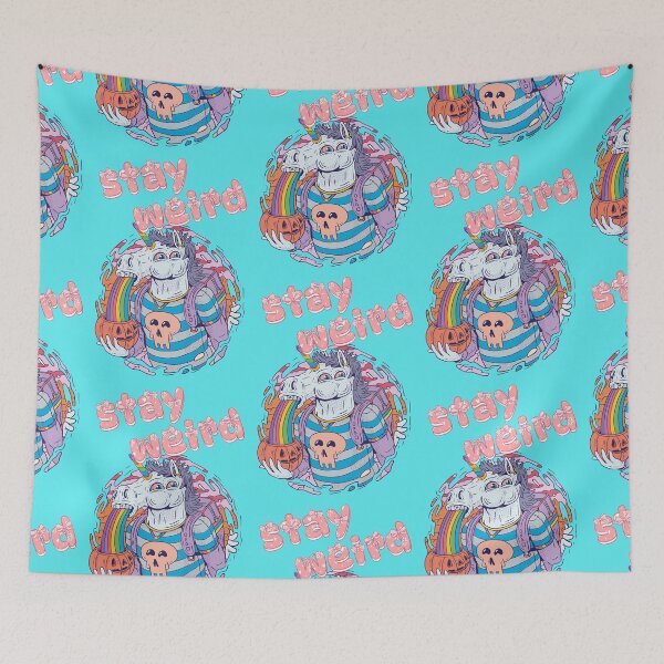 Item preview, Stay weird, crazy unicorn vomits rainbow designed and sold by Mauswohn.