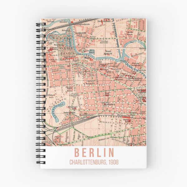 Item preview, Berlin as it was (Charlottenburg) 1908: Design based on original city map (no AI!) designed and sold by RetroTraveller.