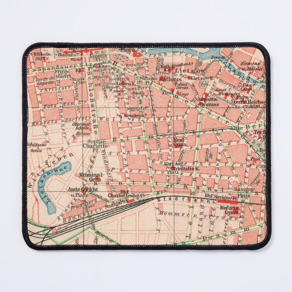 Item preview, Berlin as it was (Charlottenburg) 1908: Design based on original city map (no AI!) designed and sold by RetroTraveller.