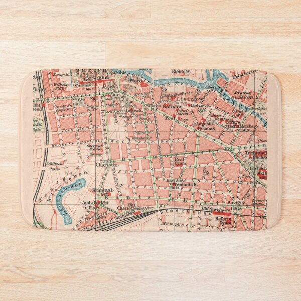 Item preview, Berlin as it was (Charlottenburg) 1908: Design based on original city map (no AI!) designed and sold by RetroTraveller.