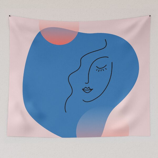 Item preview, Color Block Face: Blue and Orange designed and sold by 45CreativeClub.