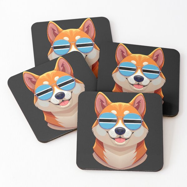 Item preview, Vintage Patriotic Shiba Inu Botswanan Flag designed and sold by DreamBrushy.