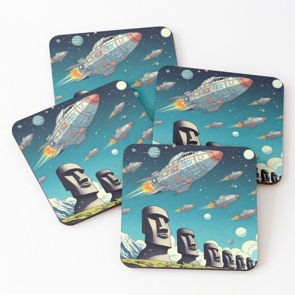 Item preview, Easter Island Statues and Spaceships designed and sold by Dogandesighn.