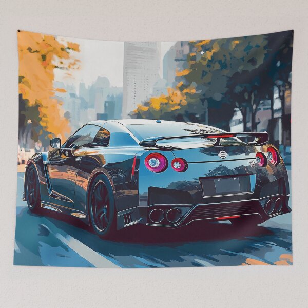 Item preview, Stealth Icon – Gunmetal Grey Nissan GT-R V-Spec R35 Pop Art IV designed and sold by AutoPopStudio.
