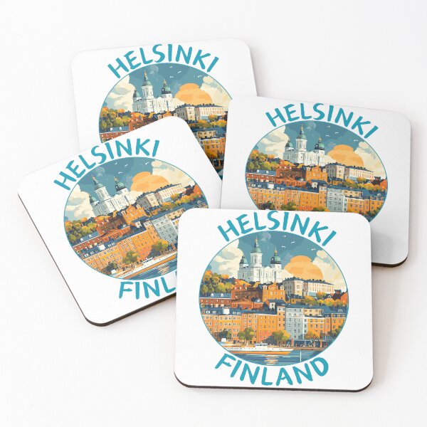 Item preview, Helsinki in Finland Retro Travel Art Landscape designed and sold by MaateoDesign.